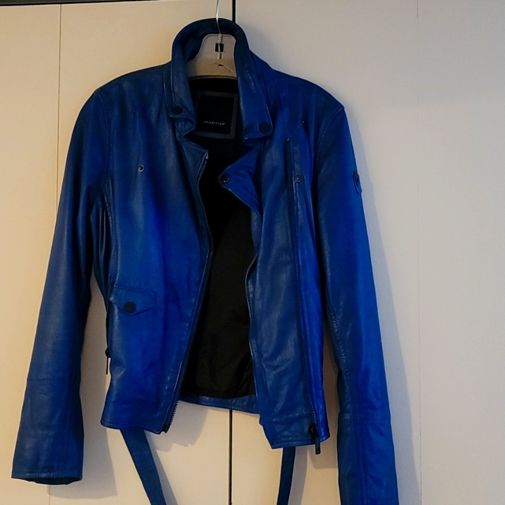 Blue Leather Jacket